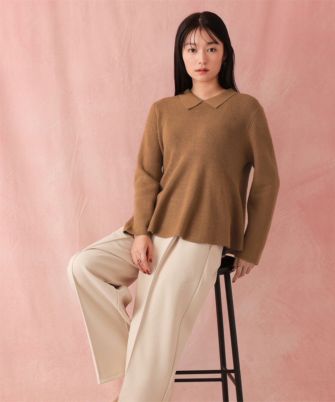 ur's「襟付きペプラムニット」|ニット・セーター|