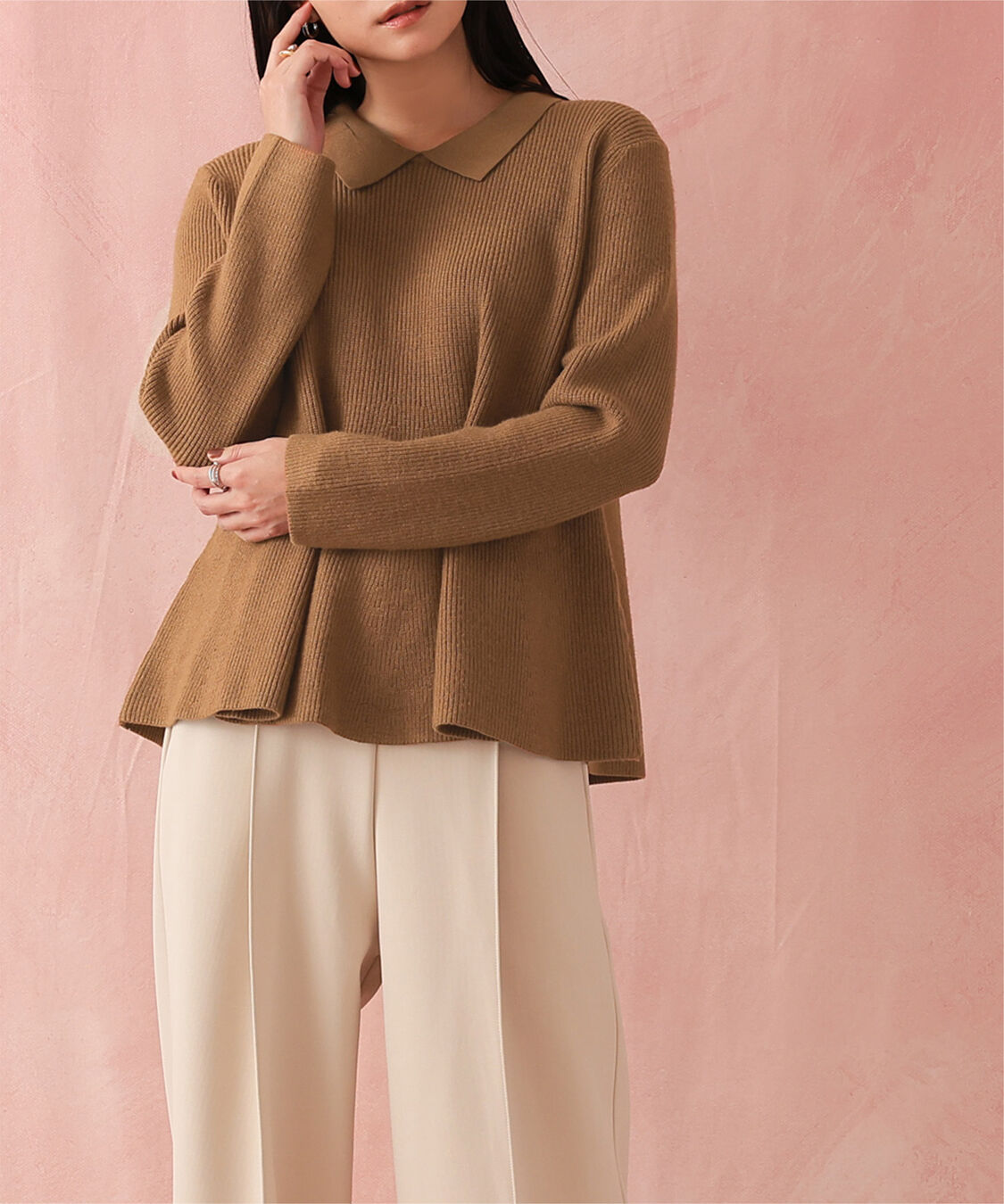 ur's「襟付きペプラムニット」|ニット・セーター|