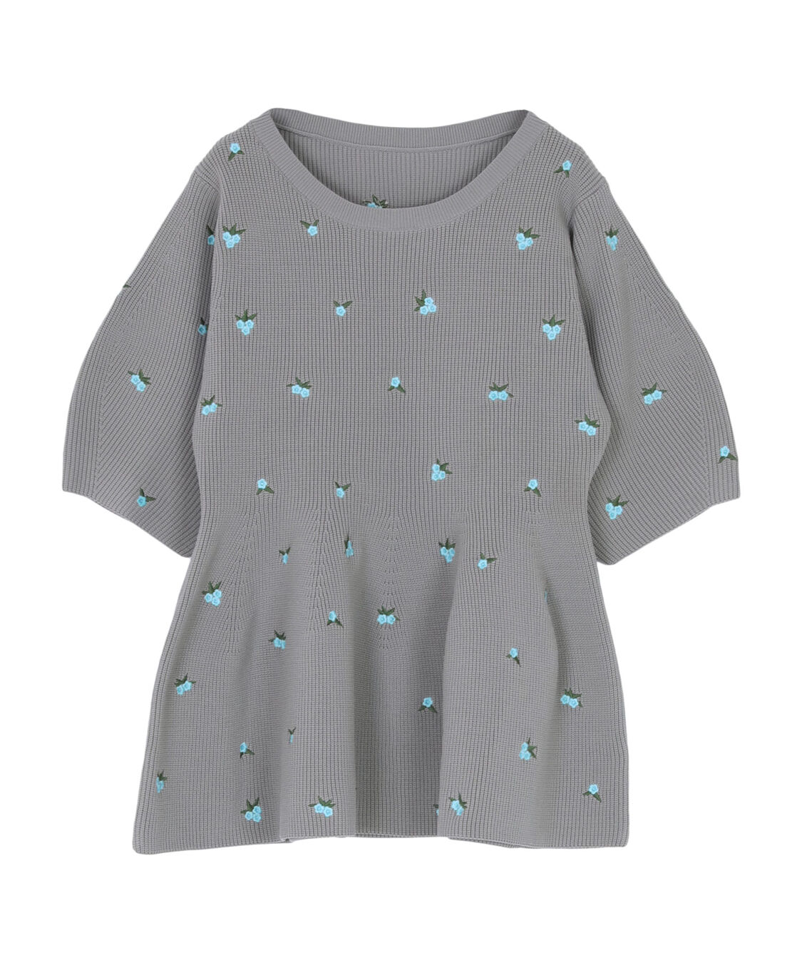 titivate「フラワー刺繍ペプラムニットトップス」|ニット・セーター|