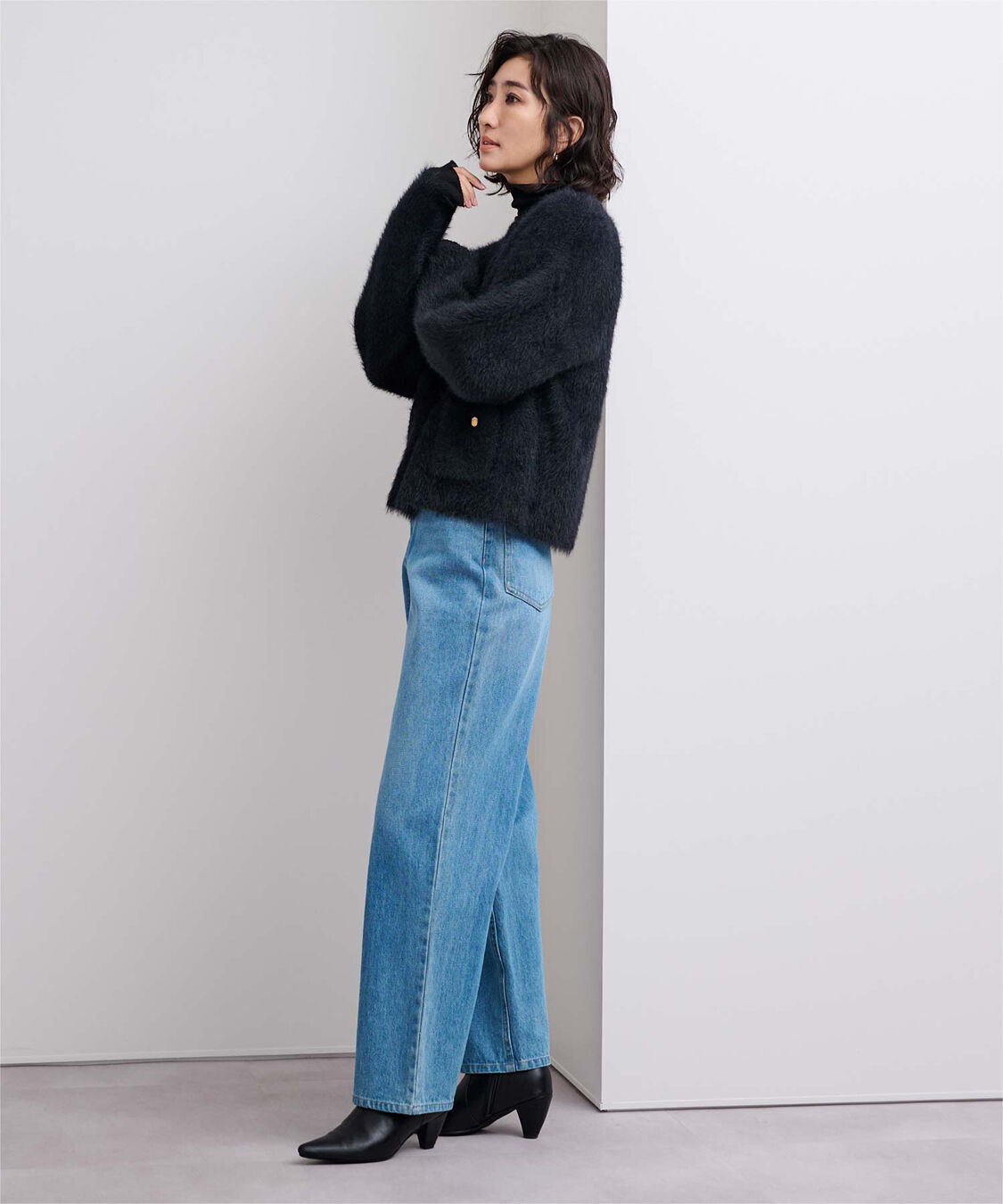 ur's「ゴールド釦シャギーニットカーディガン」|カーディガン|