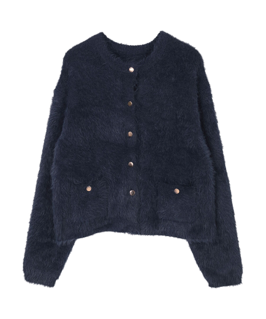 ur's「ゴールド釦シャギーニットカーディガン」|カーディガン|