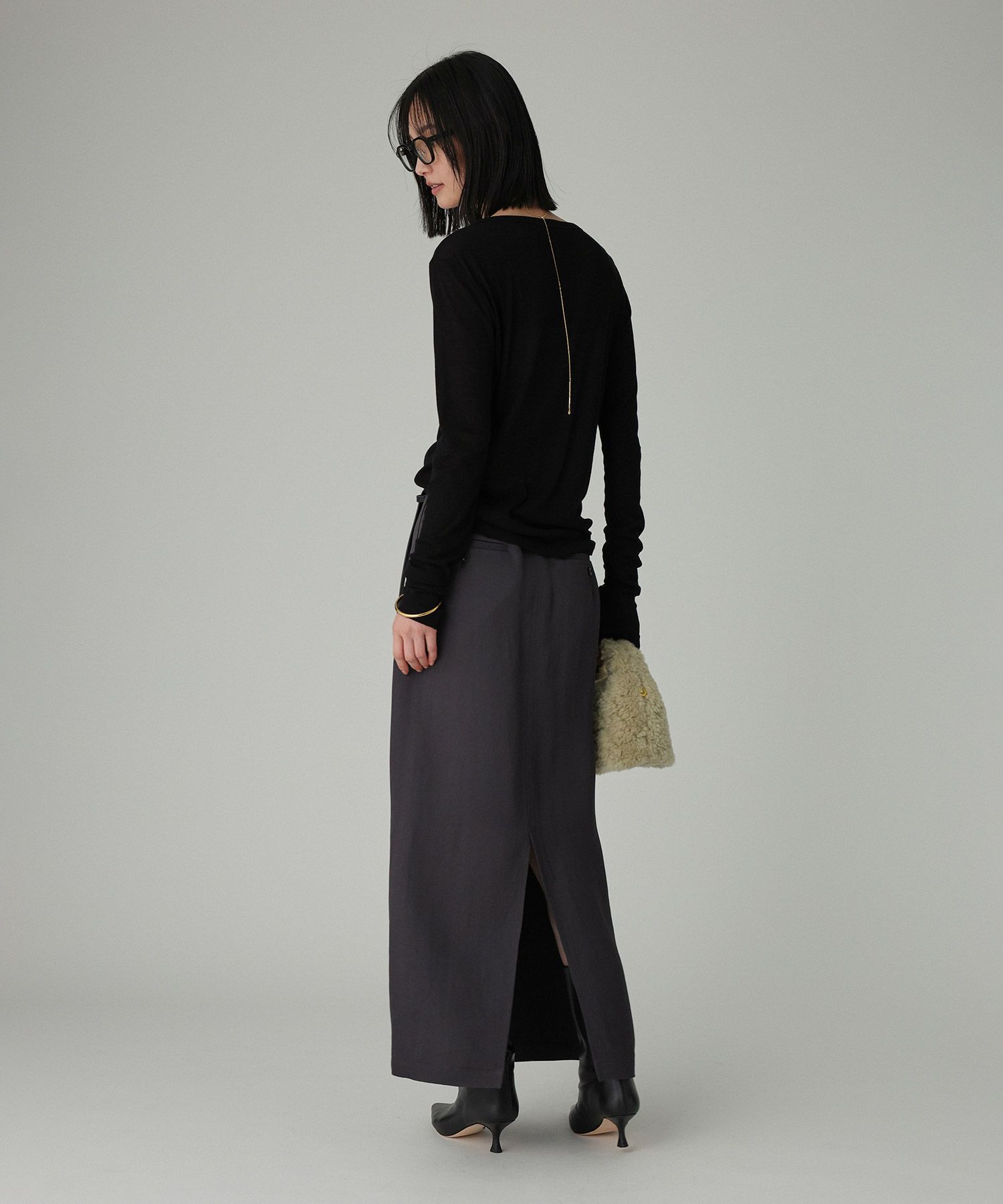 BABYLONE「アセテートメローIラインスカート」|スカート|