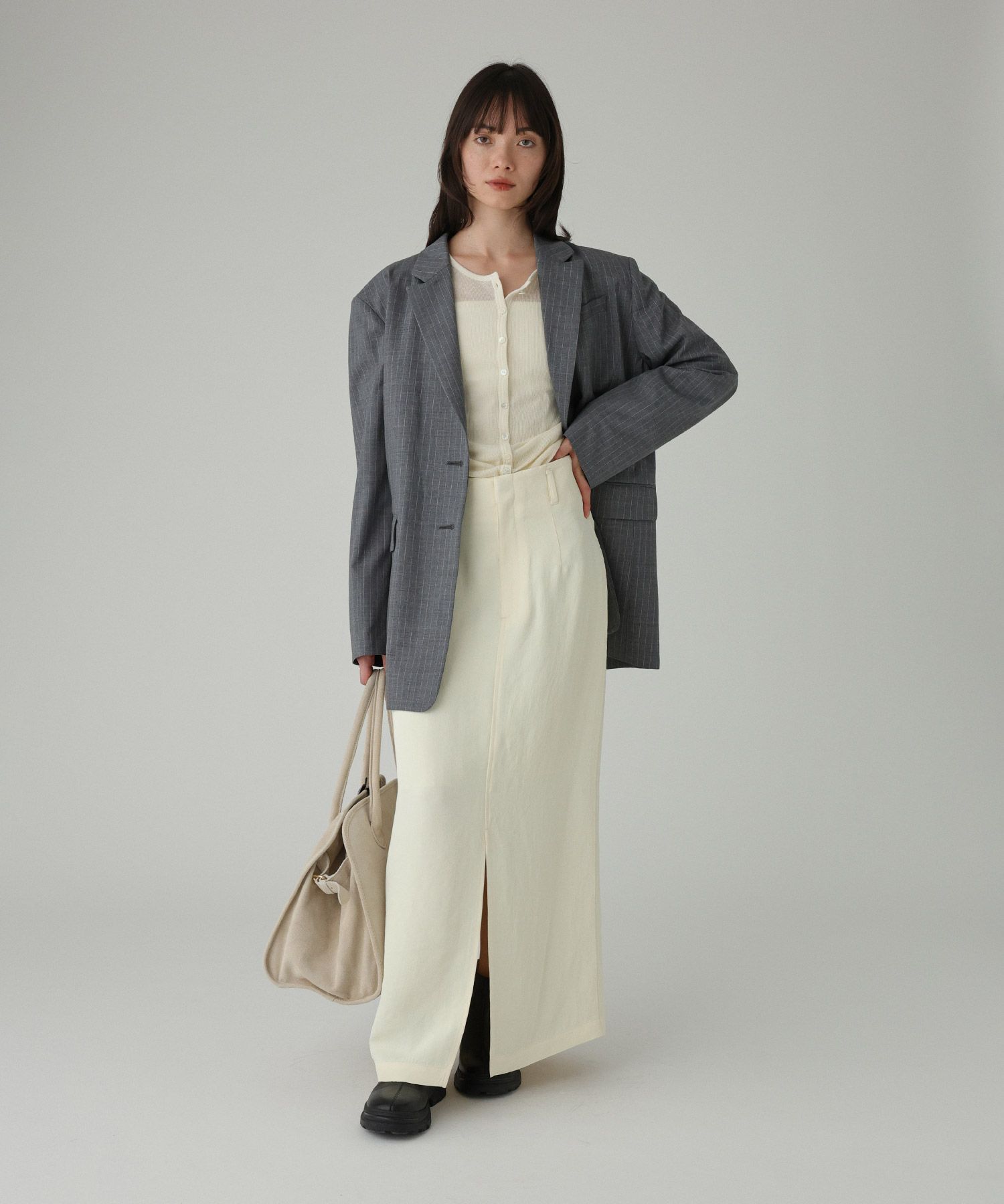 BABYLONE「アセテートメローIラインスカート」|スカート|