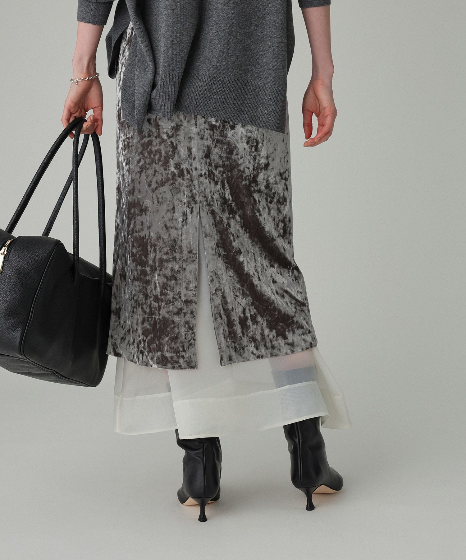 BABYLONE「ベロアレイヤードスカート」|スカート|