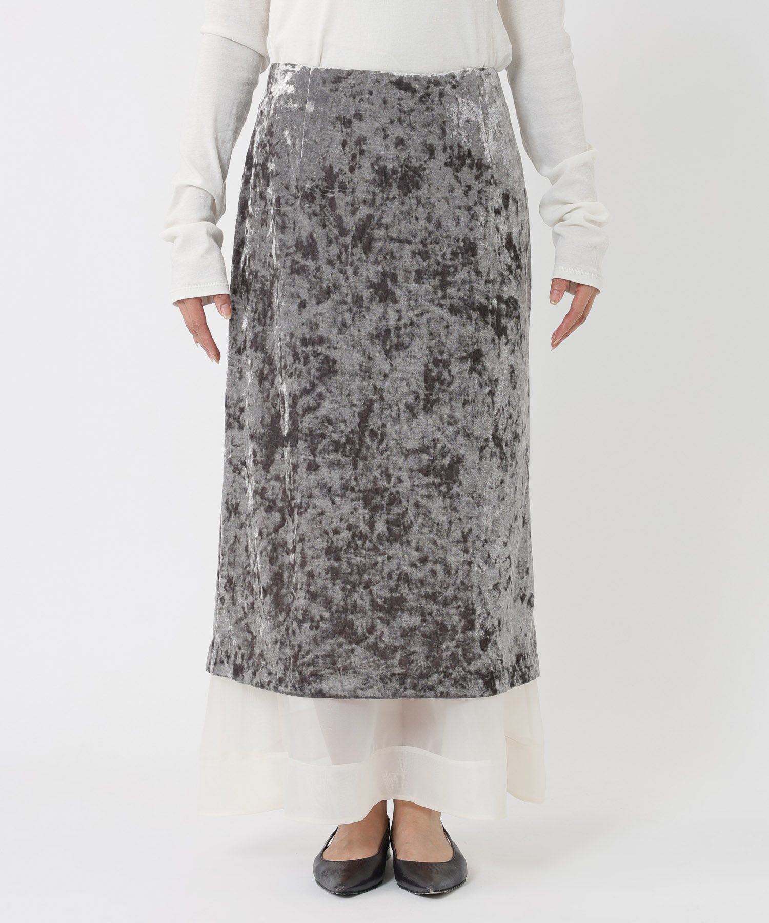 BABYLONE「ベロアレイヤードスカート」|スカート|