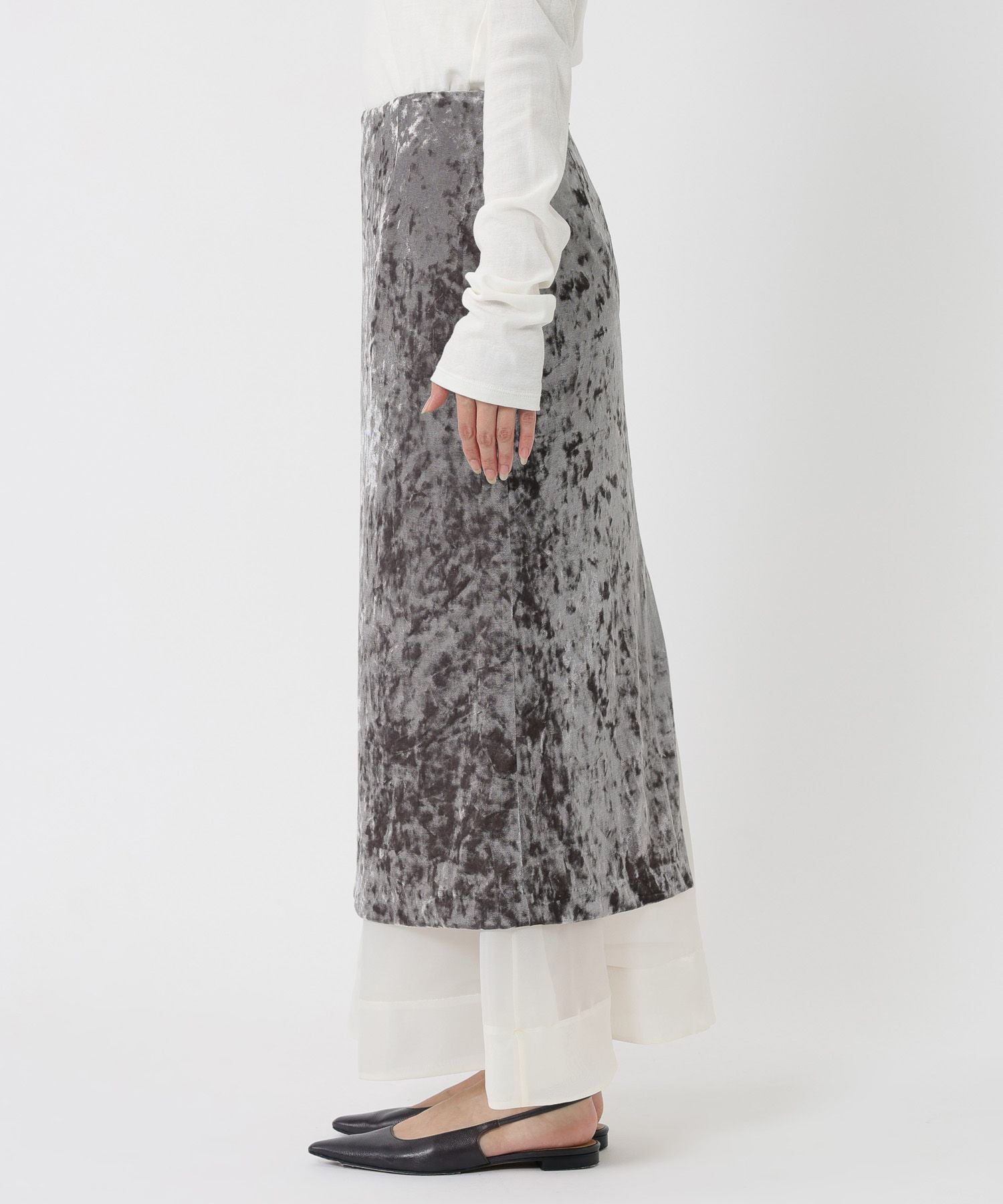 BABYLONE「ベロアレイヤードスカート」|スカート|