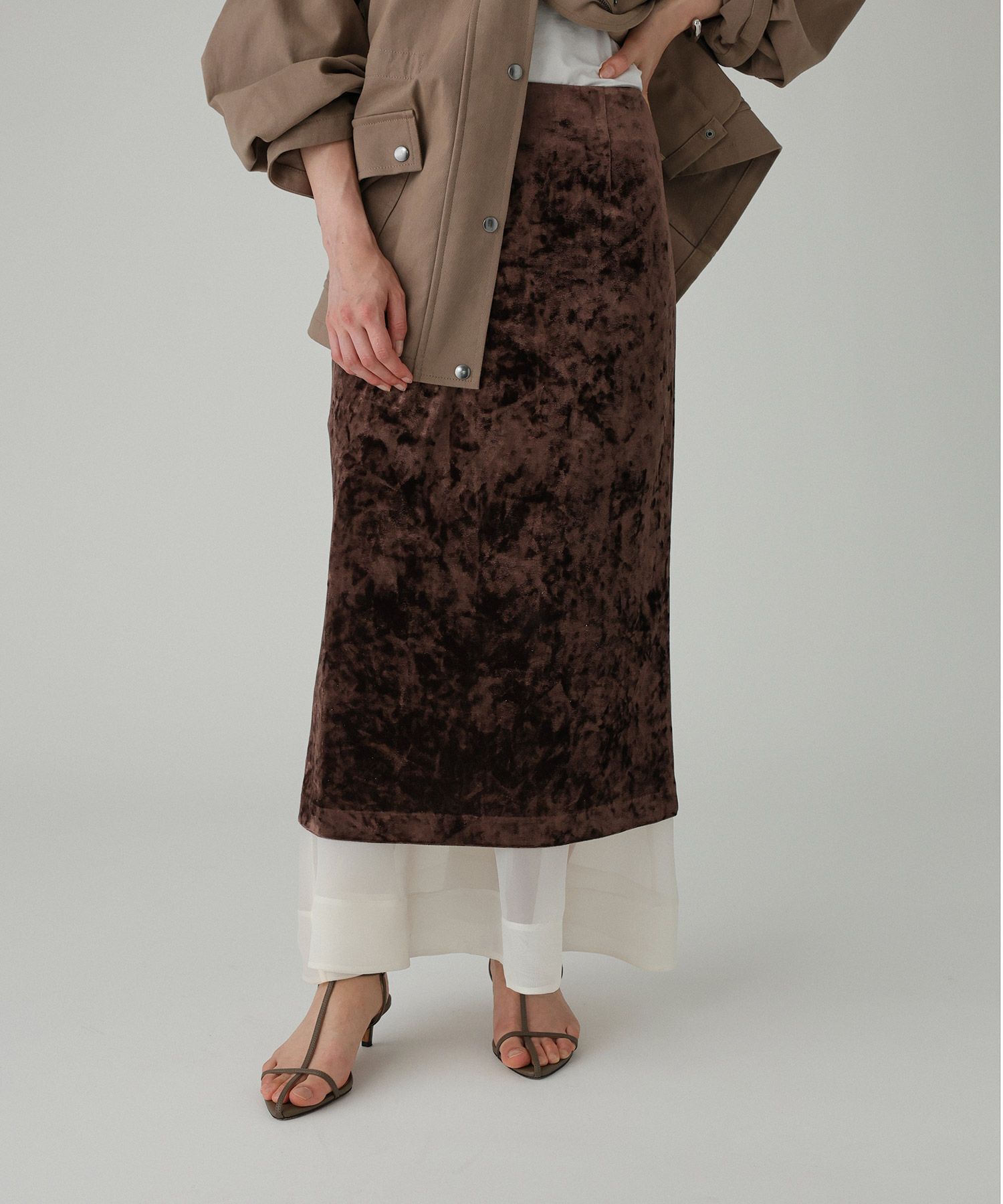 BABYLONE「ベロアレイヤードスカート」|スカート|
