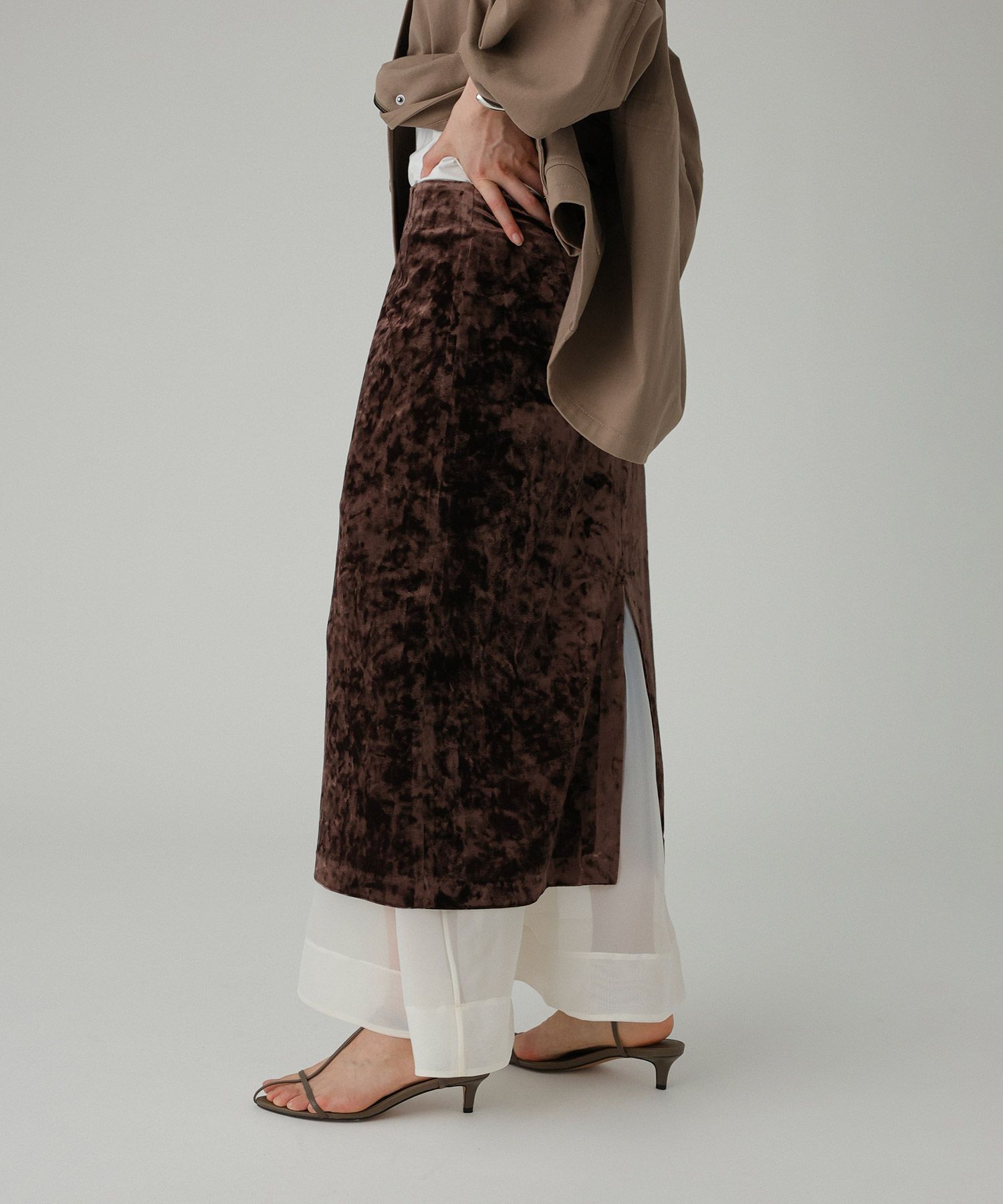 BABYLONE「ベロアレイヤードスカート」|スカート|