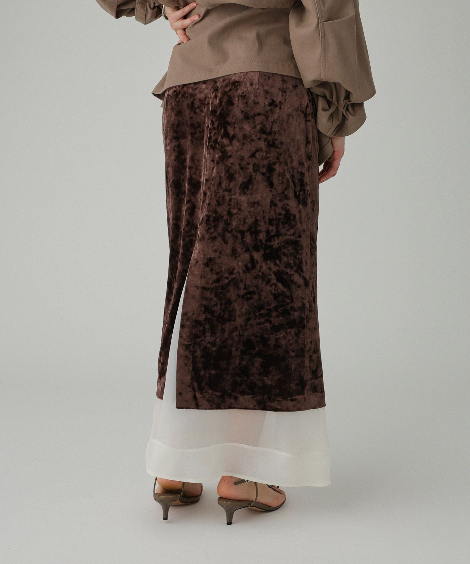 BABYLONE「ベロアレイヤードスカート」|スカート|