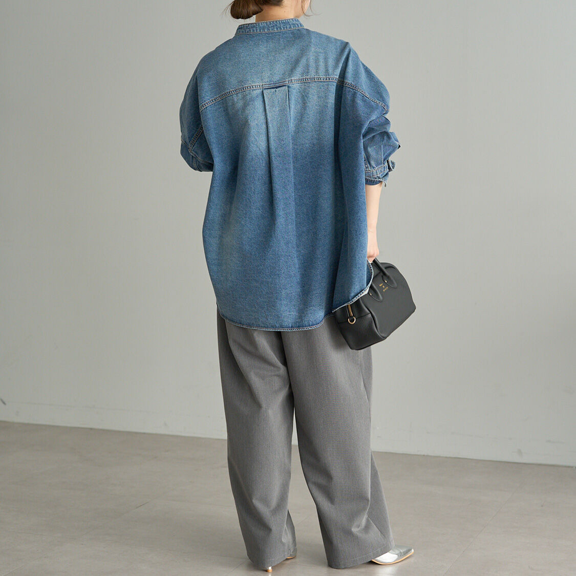  「【ベストセラー/名品】ヴィンテージライクデニムバンドカラーシャツ」|シャツ・ブラウス|