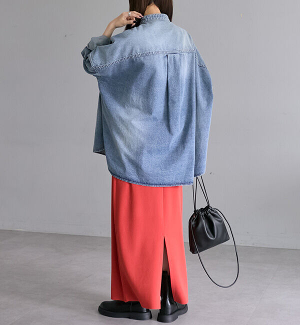  「【ベストセラー/名品】ヴィンテージライクデニムバンドカラーシャツ」|シャツ・ブラウス|