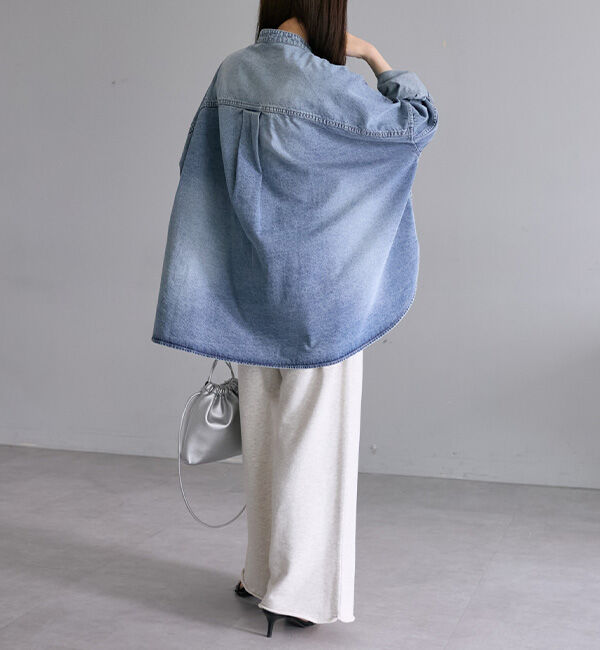  「【ベストセラー/名品】ヴィンテージライクデニムバンドカラーシャツ」|シャツ・ブラウス|