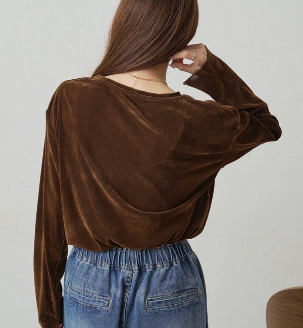  「【リバイバル】ナイロンチュールベロアクルーネックカットソー」|プルオーバー|