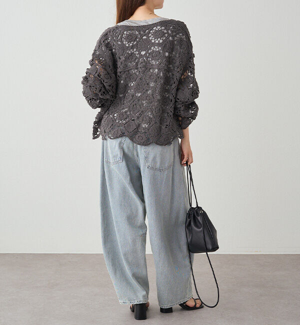  「【25AW】カギ針編み風カーディガン」|カーディガン|