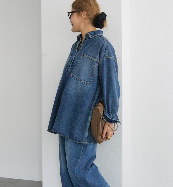  「【＠noricorico102企画】ヴィンテージライクデニムチュニックシャツ」|シャツ・ブラウス|