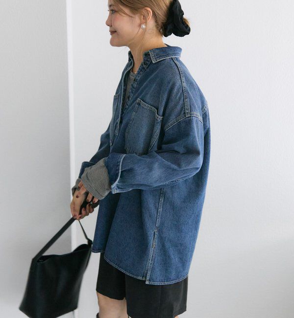  「【＠noricorico102企画】ヴィンテージライクデニムチュニックシャツ」|シャツ・ブラウス|