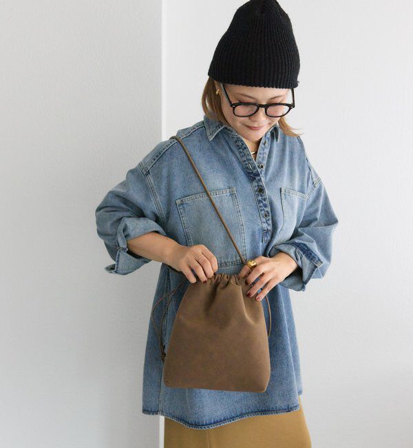  「【＠noricorico102企画】スウェード巾着バッグ」|ショルダー・メッセンジャー|