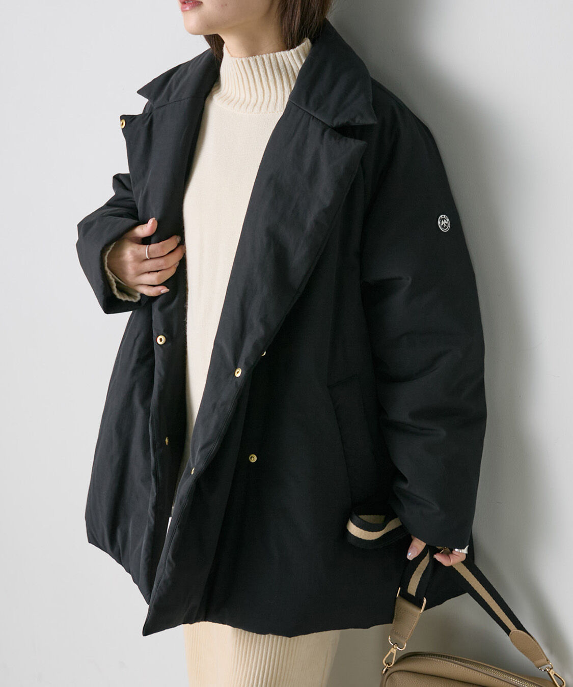  「【リバイバル/WEB限定】中綿テーラードコート」|その他|ブラック
