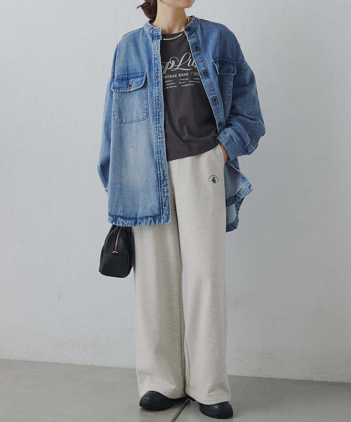  「コーンデニムバンドカラーデニムジャケット」|テーラードジャケット|