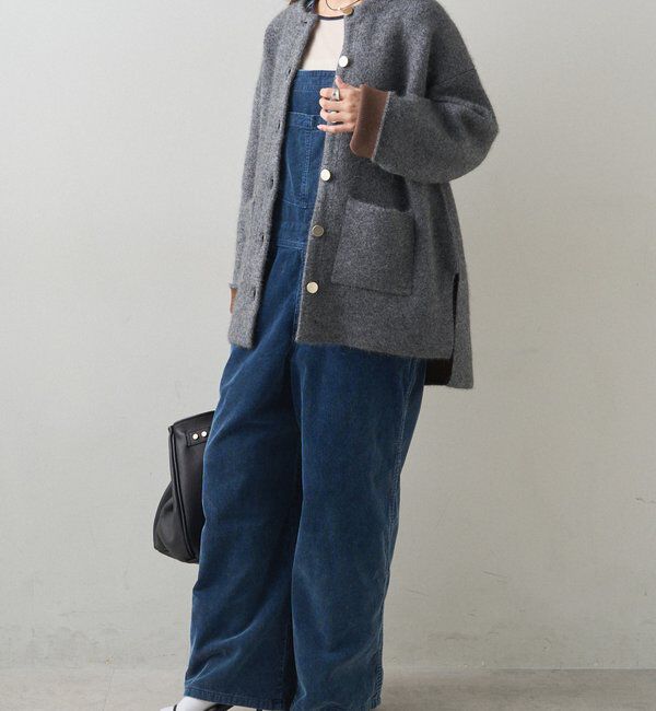  「Wフェイスニットノーカラーハーフコート」|その他|