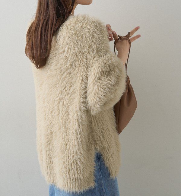  「シャギーニットVネックカーディガン」|カーディガン|