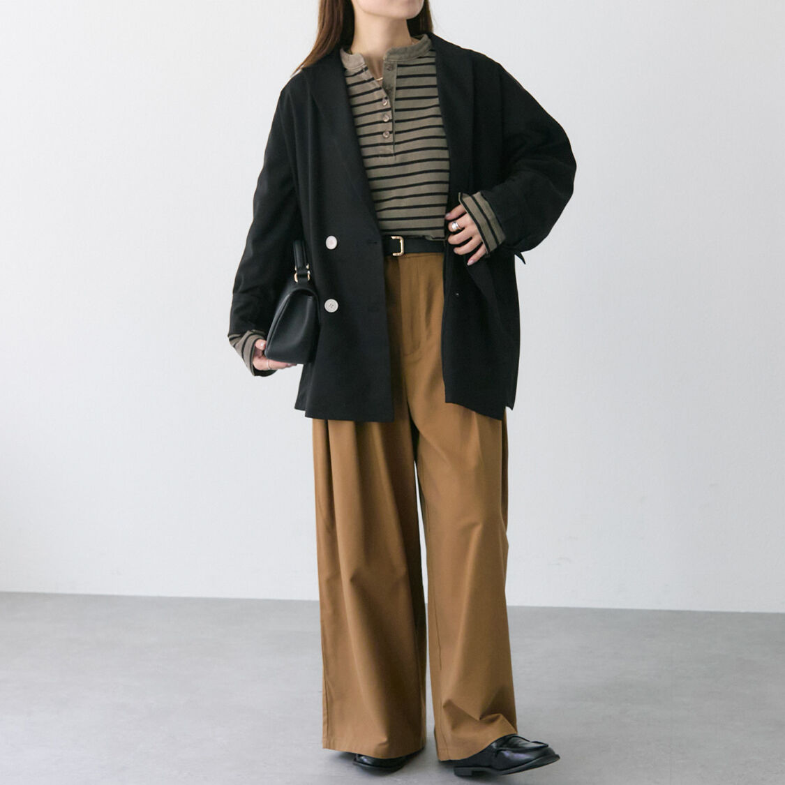  「コットンレーヨンツータックワイドパンツ」|その他|