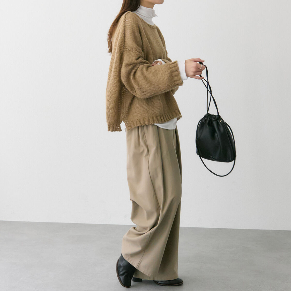  「コットンレーヨンツータックワイドパンツ」|その他|