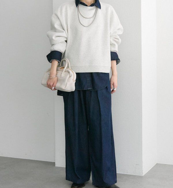  「シンプル裏起毛スウェットショートプルオーバー」|プルオーバー|