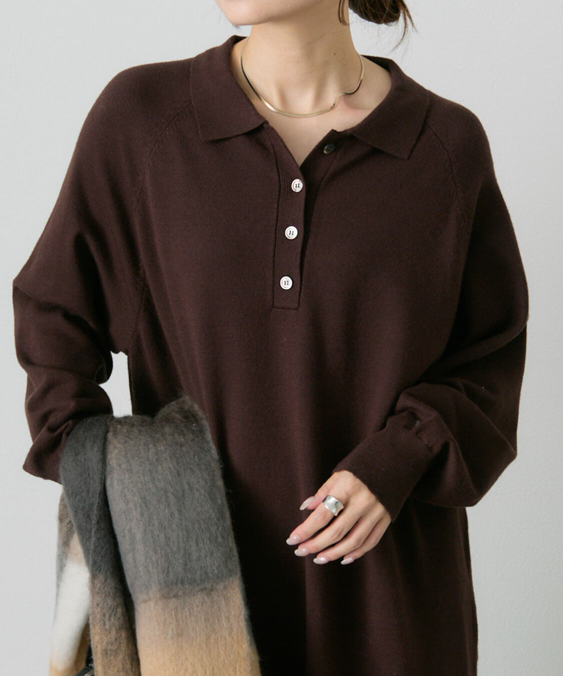  「ニットポロワンピース」|ワンピース|