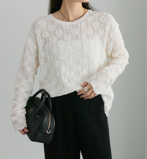  「フラワージャガードストレッチレースプルオーバー」|プルオーバー|