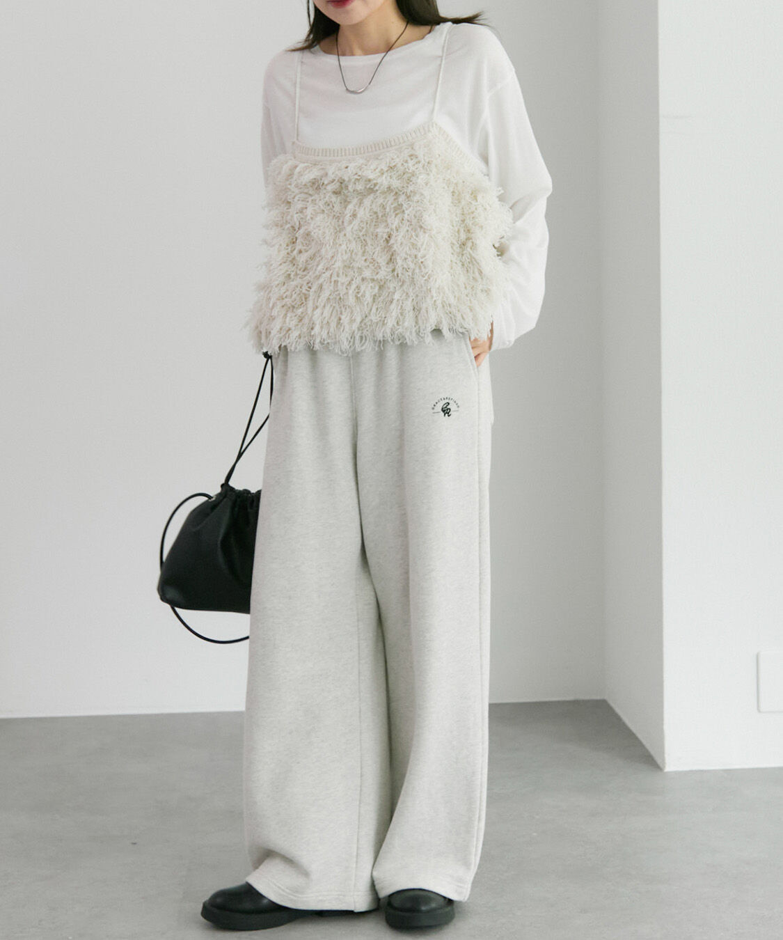  「フリンジジャガードニット細紐ビスチェ」|ニット・セーター|