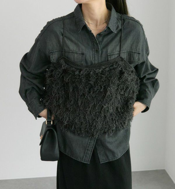  「フリンジジャガードニット細紐ビスチェ」|ニット・セーター|