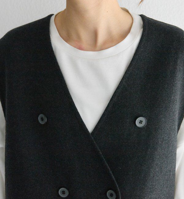  「ハンドメイド風ウール混ジレベスト」|ダウンベスト・ベスト|