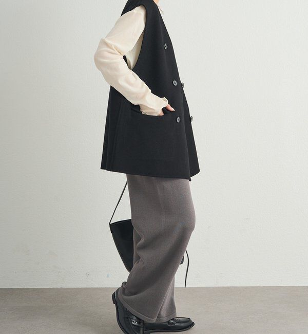  「ハンドメイド風ウール混ジレベスト」|ダウンベスト・ベスト|