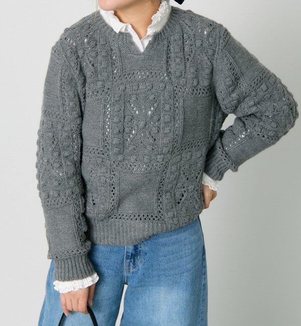  「ポップコーン編み2WAYニット」|ニット・セーター|