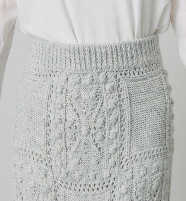  「ポップコーン編みニットスカート」|スカート|