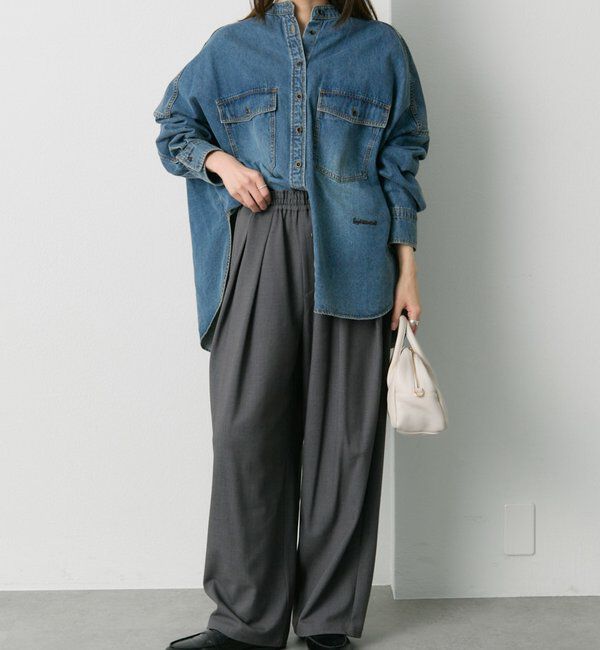  「ウール混ウエストゴムツータックパンツ」|その他|