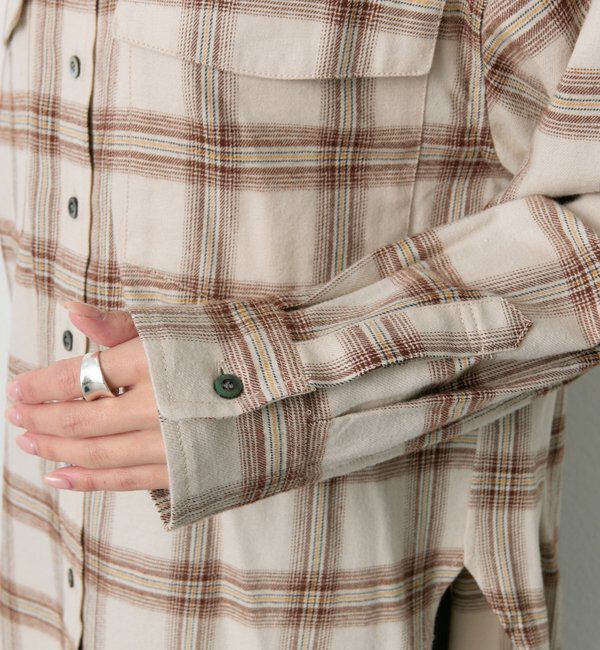  「ダブルポケット起毛チェックシャツ」|シャツ・ブラウス|