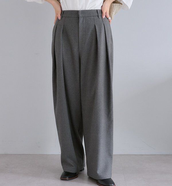  「【2サイズ展開/インフルエンサー企画】ツータック起毛スラックスパンツ」|その他|