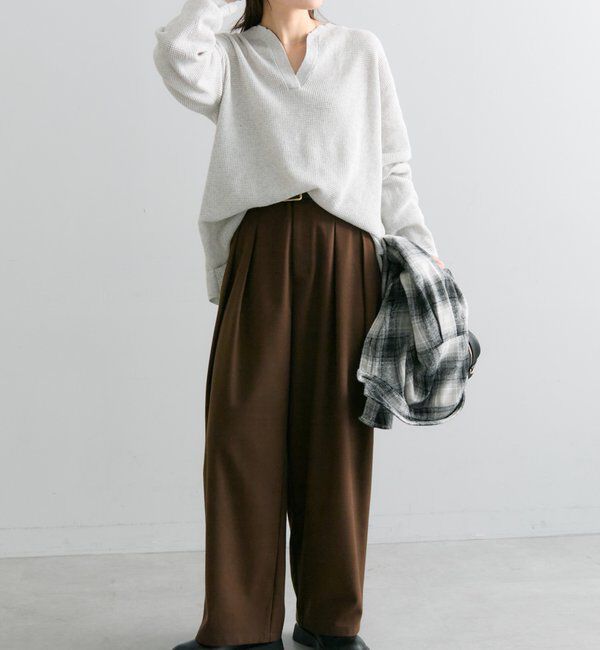  「【2サイズ展開/インフルエンサー企画】ツータック起毛スラックスパンツ」|その他|