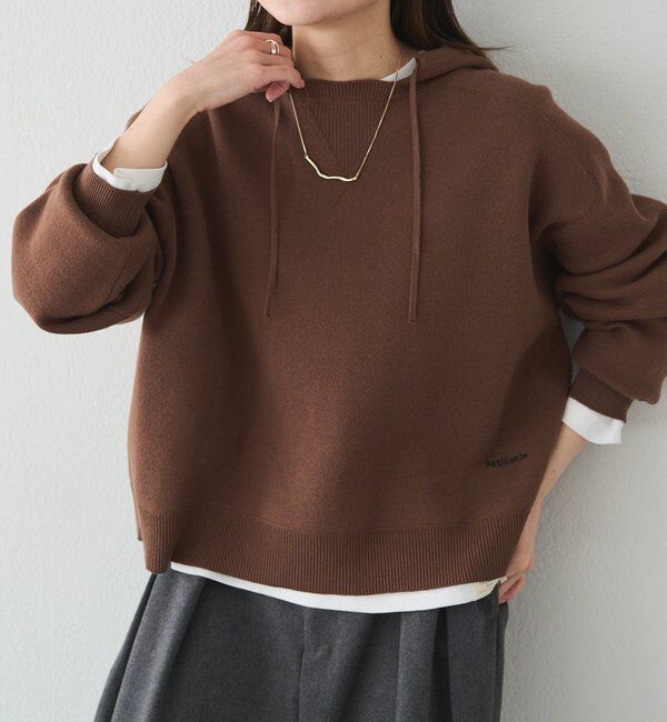  「スウェットライクダブルジャガードニットパーカー」|キャミソール|