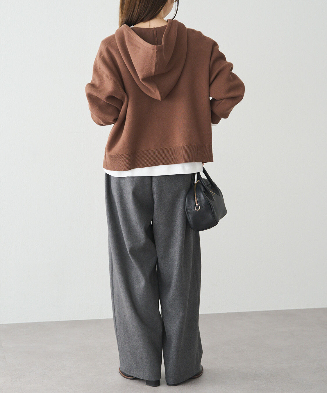  「スウェットライクダブルジャガードニットパーカー」|キャミソール|