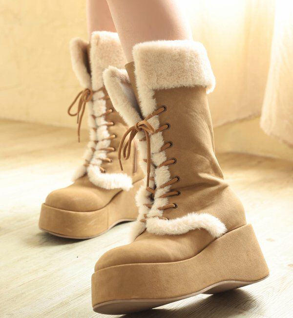  「マイナス３キロレースアップムートンブーツ」|その他|