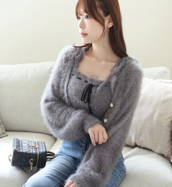  「milkyフェザーショートカーデ」|ニット・セーター|