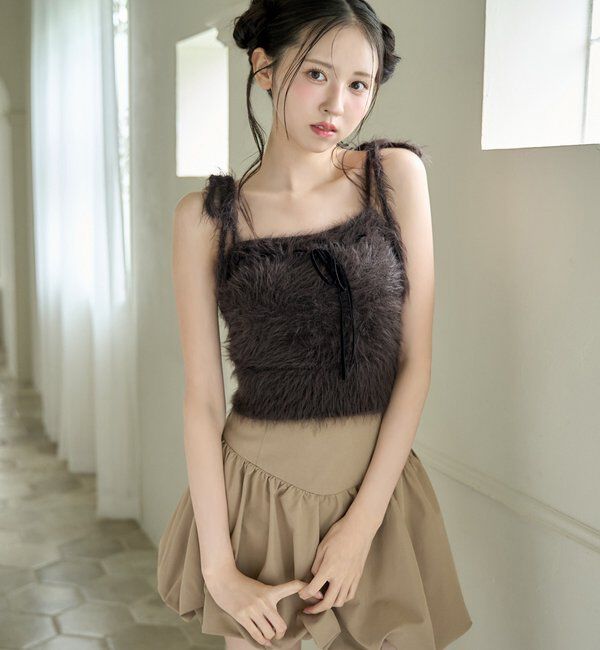  「milkyフェザーリボンビスチェ」|ニット・セーター|