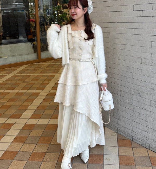  「【LouLoumei】異素材ミックスツイードセットアップ」|ワンピース|