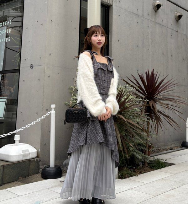  「【LouLoumei】異素材ミックスツイードセットアップ」|ワンピース|