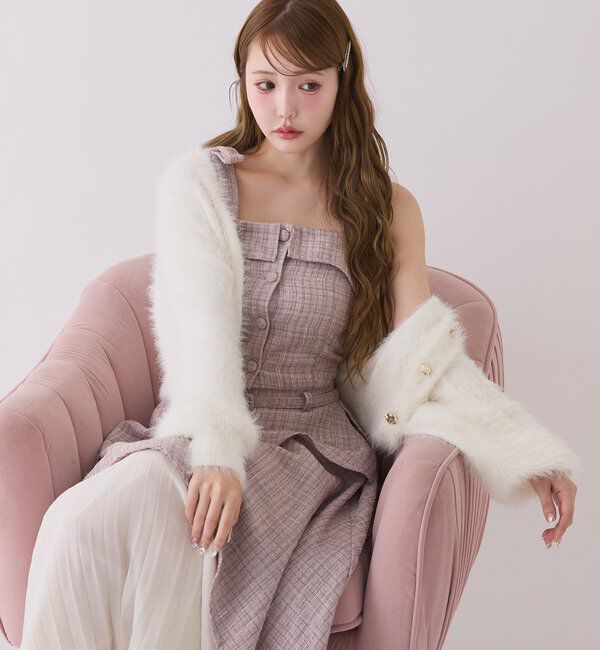  「【LouLoumei】異素材ミックスツイードセットアップ」|ワンピース|