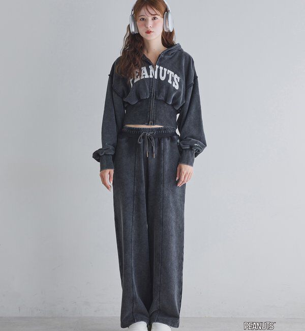  「【PEANUTSコラボ】スヌーピー刺繍入りスウェットパンツ」|その他|
