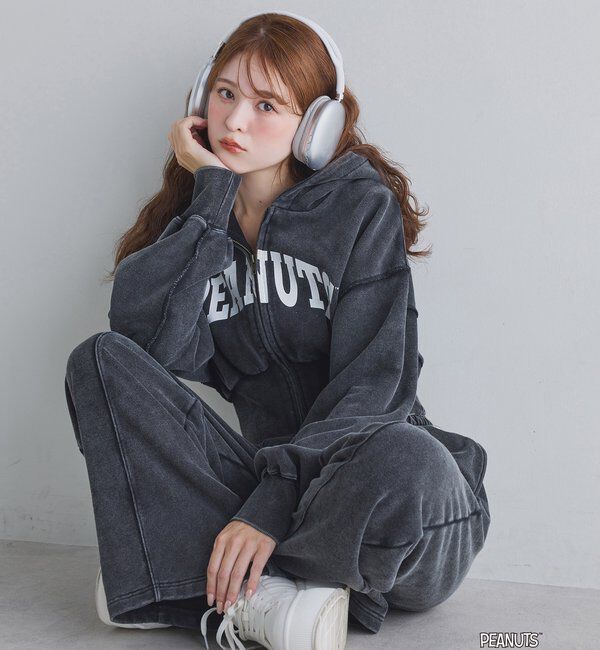  「【PEANUTSコラボ】スヌーピー刺繍入りスウェットパンツ」|その他|